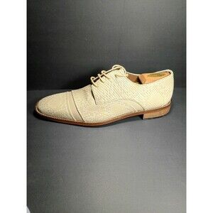 Stacy Adams Rizzo Oxford Dress Shoes Tan Leather printed Sz10.5W